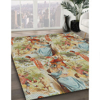 Patterned Sienna Brown Novelty Rug, pat3129