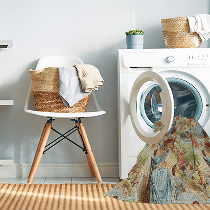 Machine Washable Transitional Sienna Brown Rug in a Washing Machine, wshpat3129