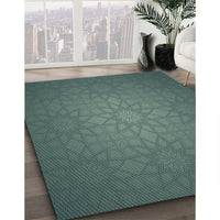 Patterned Dark Slate Gray Green Novelty Rug, pat312