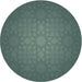 Sideview of Patterned Dark Slate Gray Green Novelty Rug, pat312