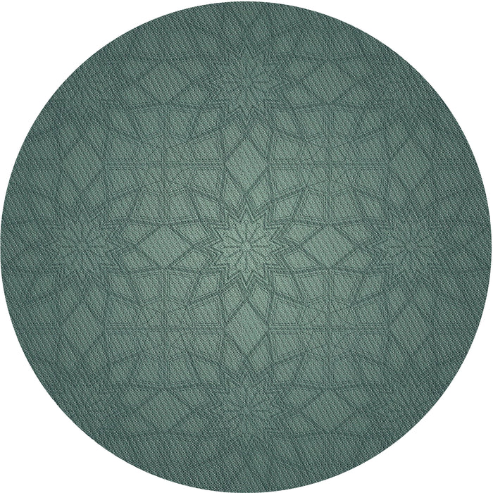 Square Machine Washable Transitional Dark Slate Gray Green Rug, wshpat312