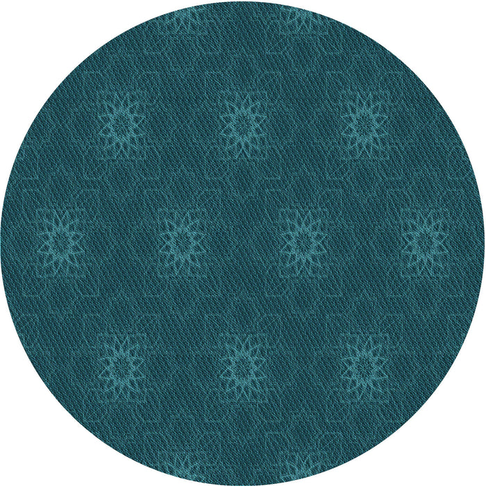 Square Machine Washable Transitional Dark Cyan Green Rug in a Living Room, wshpat313lblu