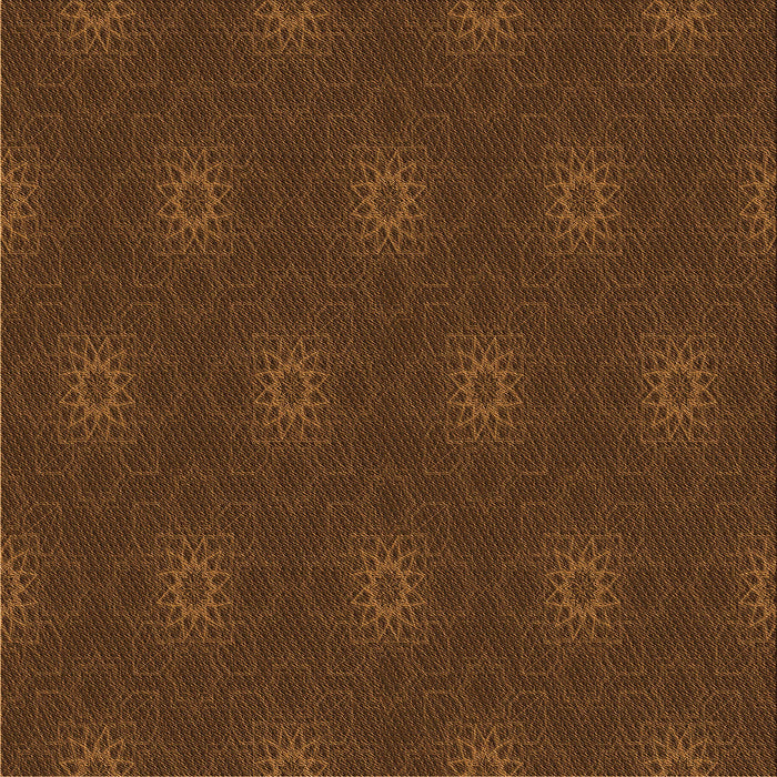 Round Patterned Mahogany Brown Rug, pat313org