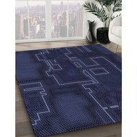 Patterned Deep Periwinkle Purple Rug, pat3130blu