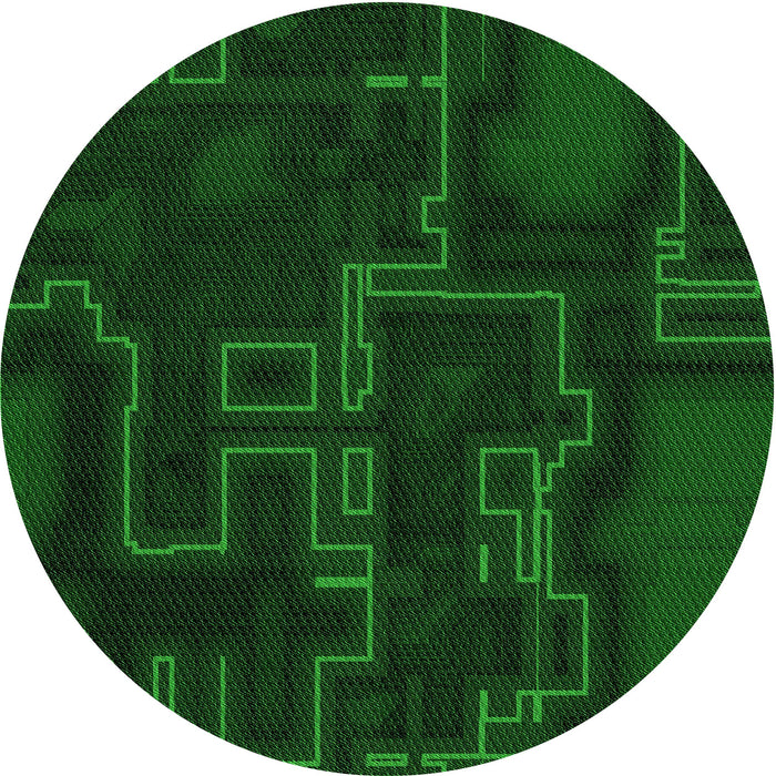 Square Patterned Green Rug, pat3130grn