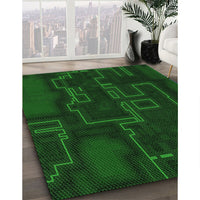 Patterned Green Rug, pat3130grn