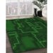 Patterned Green Rug in Family Room, pat3130grn