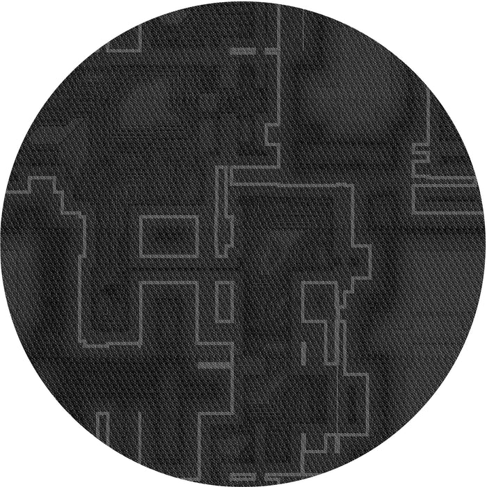 Square Patterned Midnight Gray Rug, pat3130gry