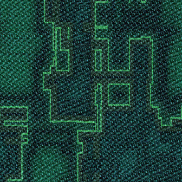 Machine Washable Transitional Deep Teal Green Rug, wshpat3130lblu