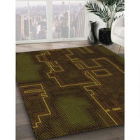 Patterned Dark Bronze Brown Rug, pat3130org