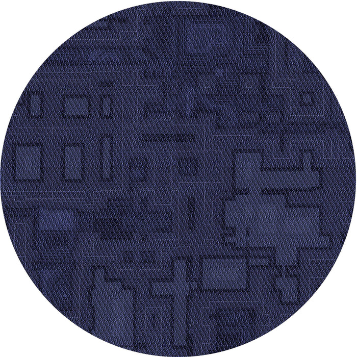 Square Patterned Night Blue Rug, pat3131blu