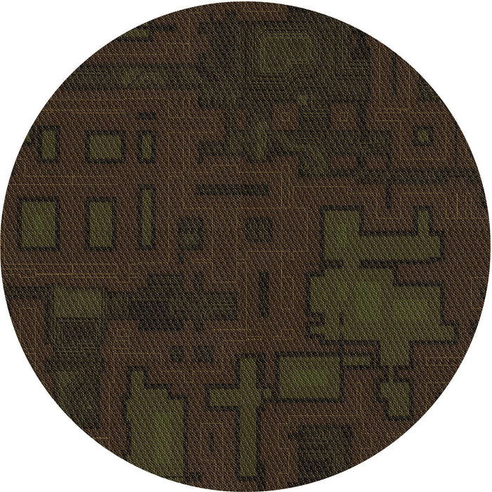 Square Patterned Midnight Gray Rug, pat3131brn