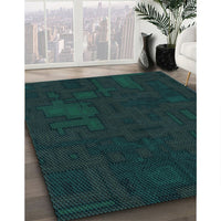 Patterned Black Rug, pat3131lblu