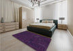 Patterned Deep Purple Rug in a Bedroom, pat3131pur