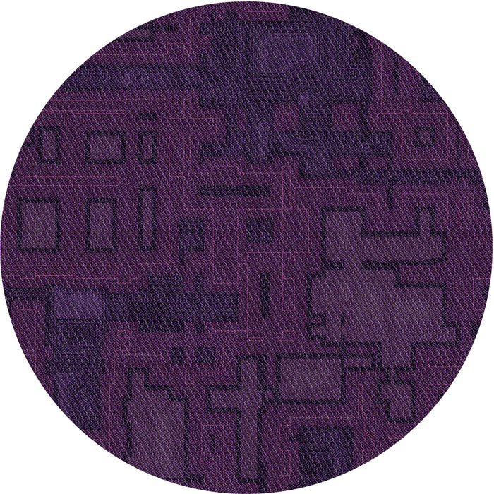 Square Patterned Deep Purple Rug, pat3131pur