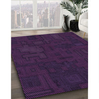 Patterned Deep Purple Rug, pat3131pur