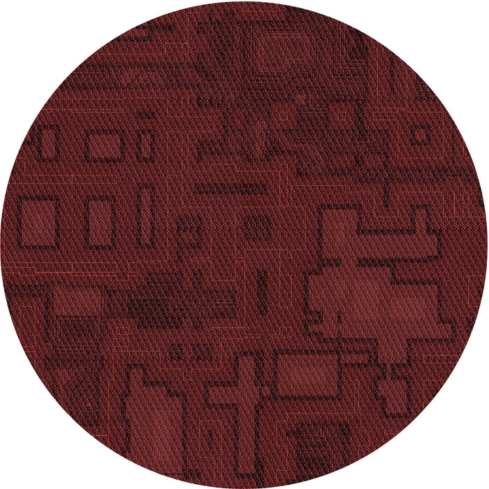 Square Patterned Red Rug, pat3131rd