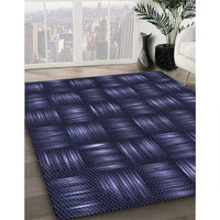 Patterned Deep Periwinkle Purple Rug, pat3132blu