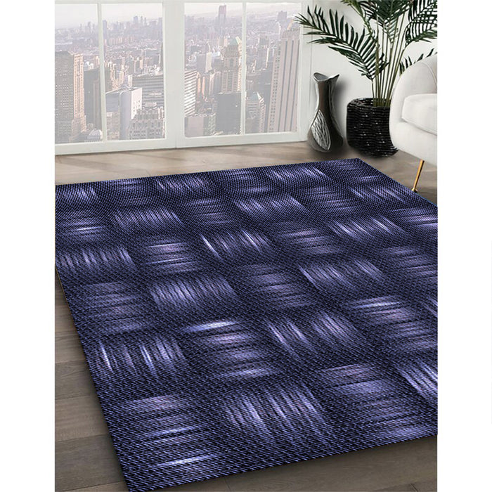 Patterned Deep Periwinkle Purple Rug in Family Room, pat3132blu
