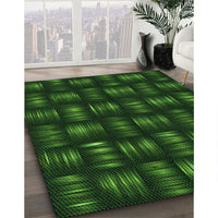 Patterned Green Rug, pat3132grn