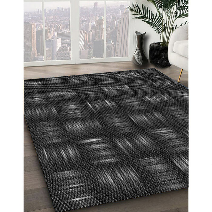Patterned Midnight Gray Rug in Family Room, pat3132gry