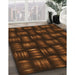 Patterned Mahogany Brown Rug in Family Room, pat3132org