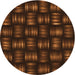 Square Patterned Mahogany Brown Rug, pat3132org