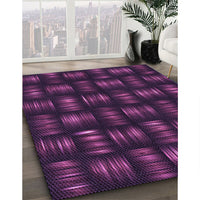Patterned Dark Magenta Purple Rug, pat3132pur