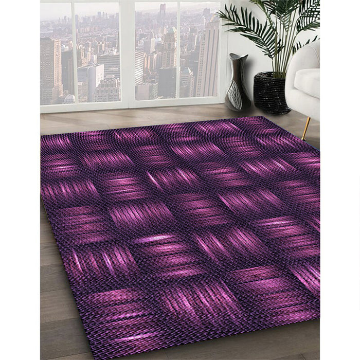 Patterned Dark Magenta Purple Rug in Family Room, pat3132pur