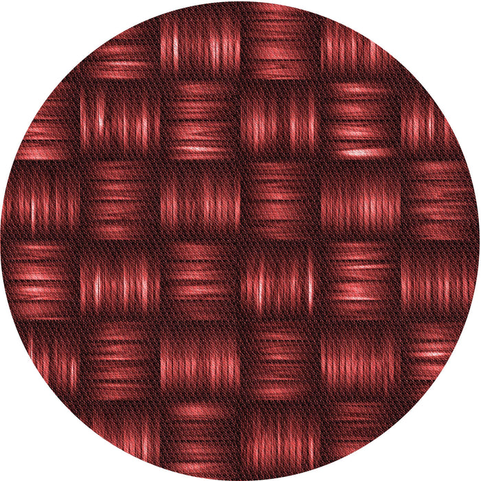 Square Patterned Maroon Red Rug, pat3132rd