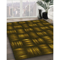 Patterned Dark Bronze Brown Rug, pat3132yw