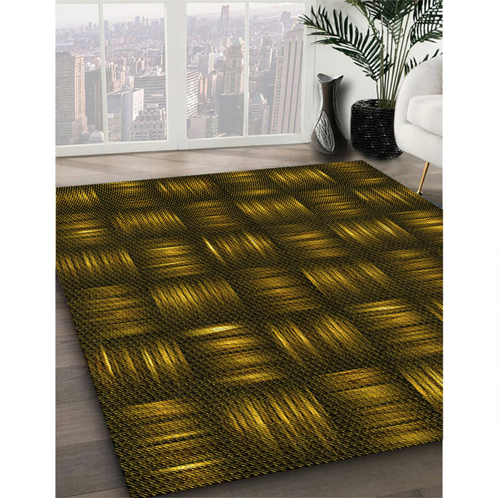 Patterned Dark Bronze Brown Rug in Family Room, pat3132yw