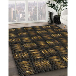 Patterned Brown Novelty Rug in Family Room, pat3132