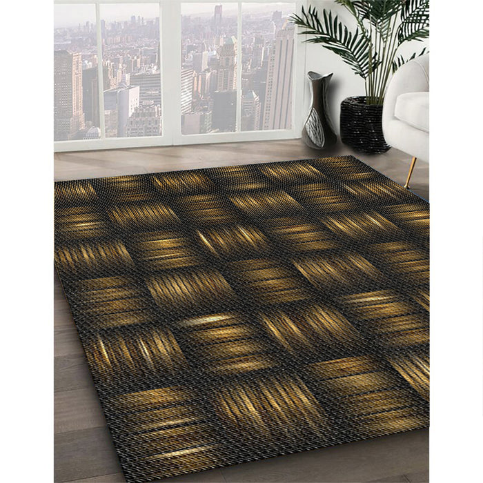 Patterned Brown Novelty Rug in Family Room, pat3132