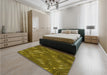 Patterned Dark Golden Brown Rug in a Bedroom, pat3133yw