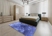 Patterned Sky Blue Rug in a Bedroom, pat3134blu