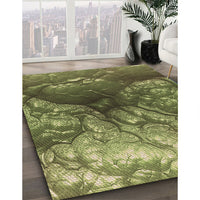 Patterned Green Rug, pat3134brn