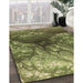 Patterned Green Rug in Family Room, pat3134brn