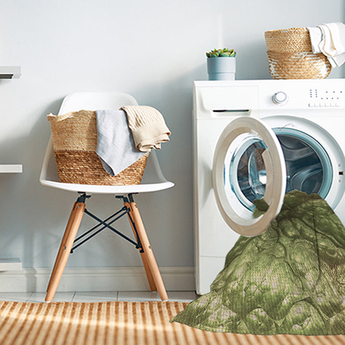 Machine Washable Transitional Green Rug in a Washing Machine, wshpat3134brn