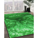 Machine Washable Transitional Green Rug in a Family Room, wshpat3134grn