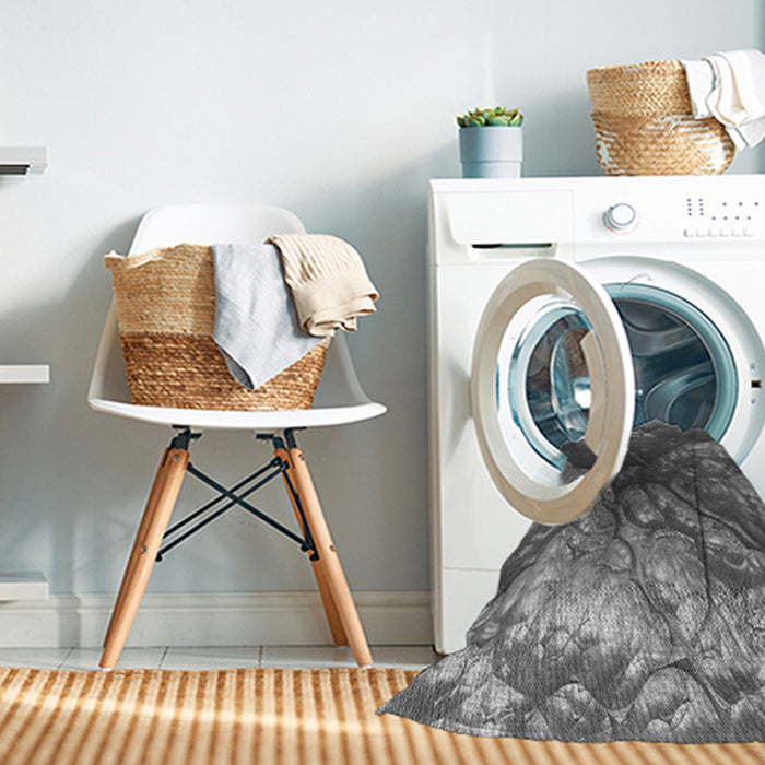 Machine Washable Transitional Black Rug in a Washing Machine, wshpat3134gry