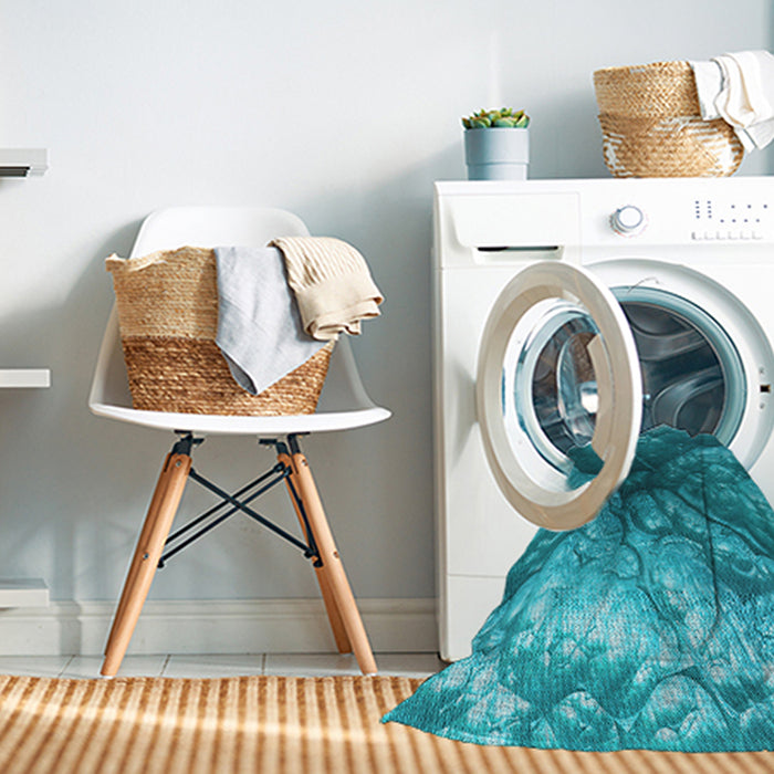 Machine Washable Transitional Dark Cyan Green Rug in a Washing Machine, wshpat3134lblu