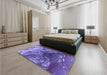 Patterned Amethyst Purple Rug in a Bedroom, pat3134pur