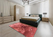 Patterned Red Rug in a Bedroom, pat3134rd