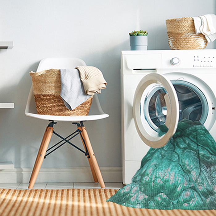 Machine Washable Transitional Turquoise Green Rug in a Washing Machine, wshpat3134