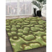 Machine Washable Transitional Green Rug in a Family Room, wshpat3135brn