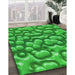 Machine Washable Transitional Green Rug in a Family Room, wshpat3135grn