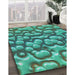 Machine Washable Transitional Turquoise Green Rug in a Family Room, wshpat3135