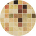 Square Machine Washable Transitional Brown Gold Rug in a Living Room, wshpat3136brn