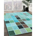 Machine Washable Transitional Deep-Sea Green Rug in a Family Room, wshpat3136lblu